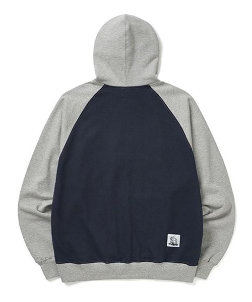 MUSINSA公式 | WKNDRS BASEBALL SCRIPT ZIPUP HOODIE (NAVY)