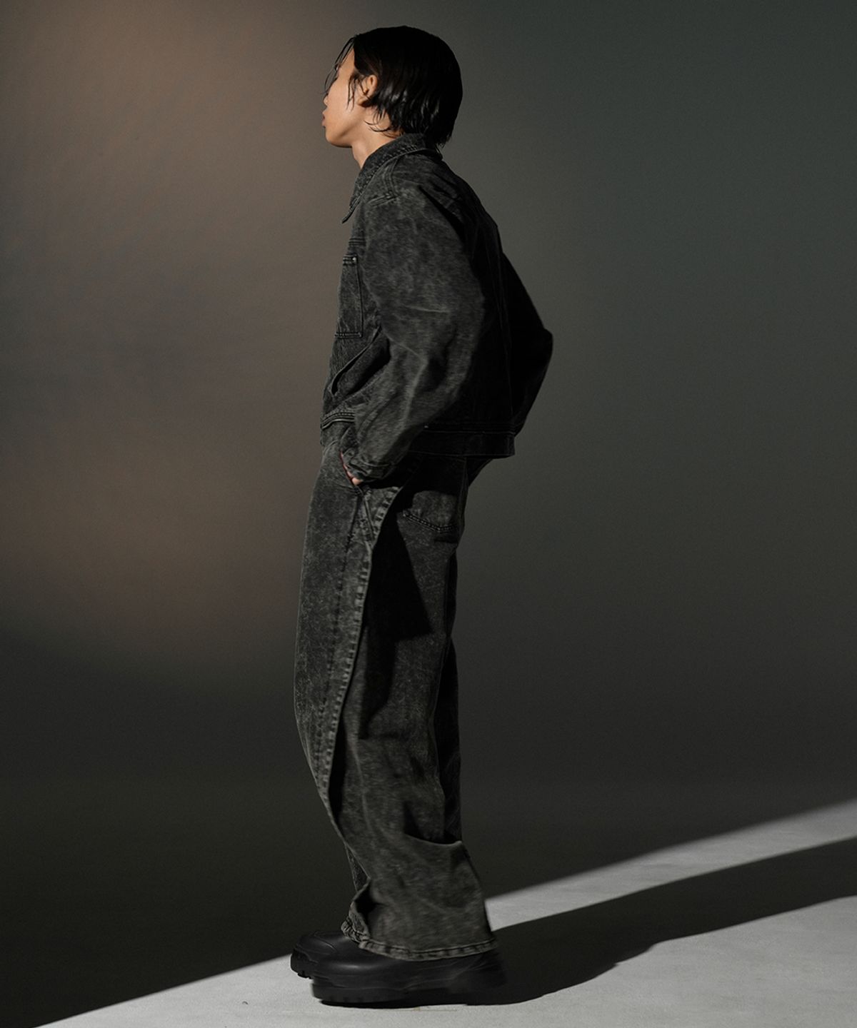 그레일즈(GRAILZ) STREAMLINE DENIM PANTS [BLACK]