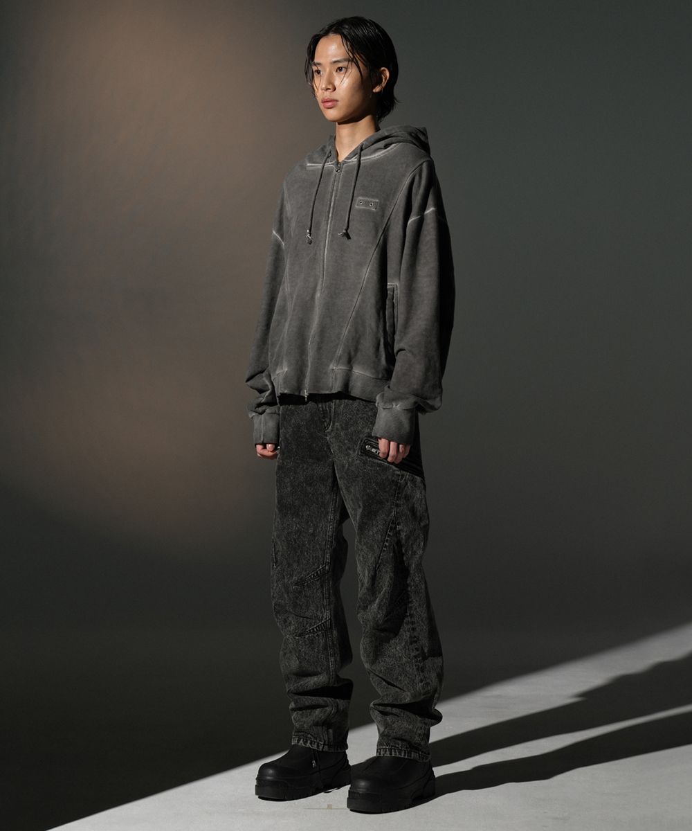 MUSINSA | GRAILZ TWIST ZIP TROUSER [BROWN]