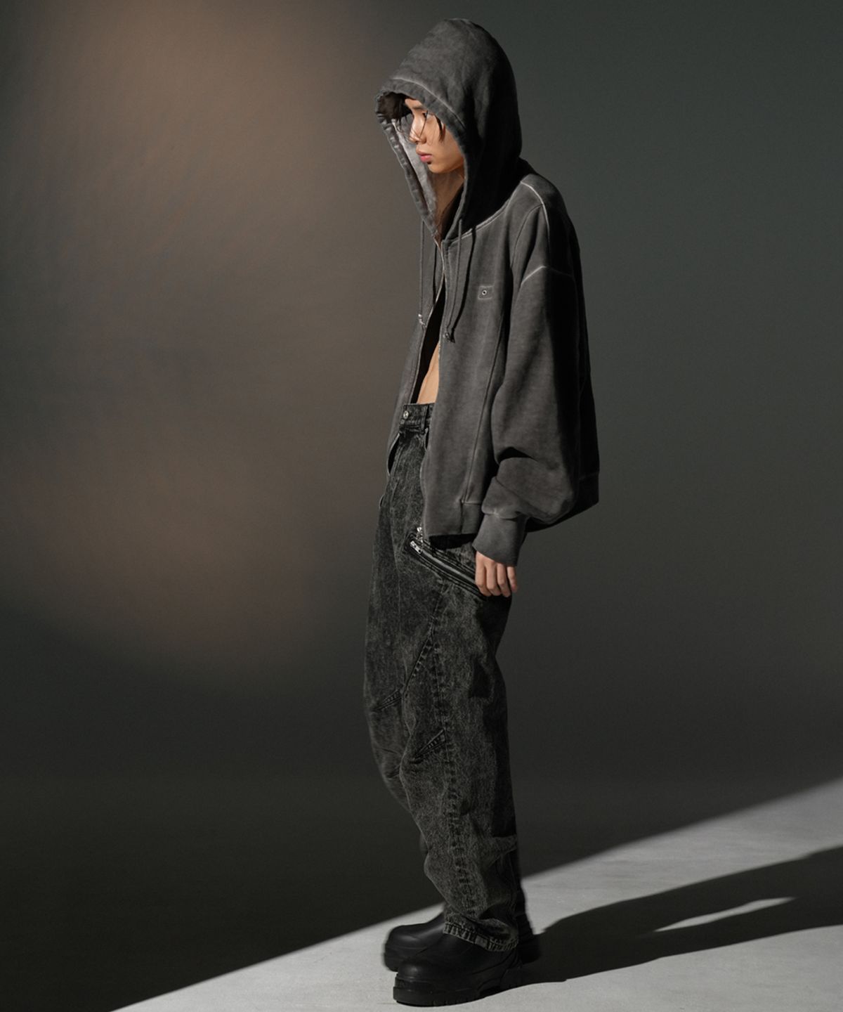 그레일즈(GRAILZ) LUNAR ZIP HOODIE [BROWN]
