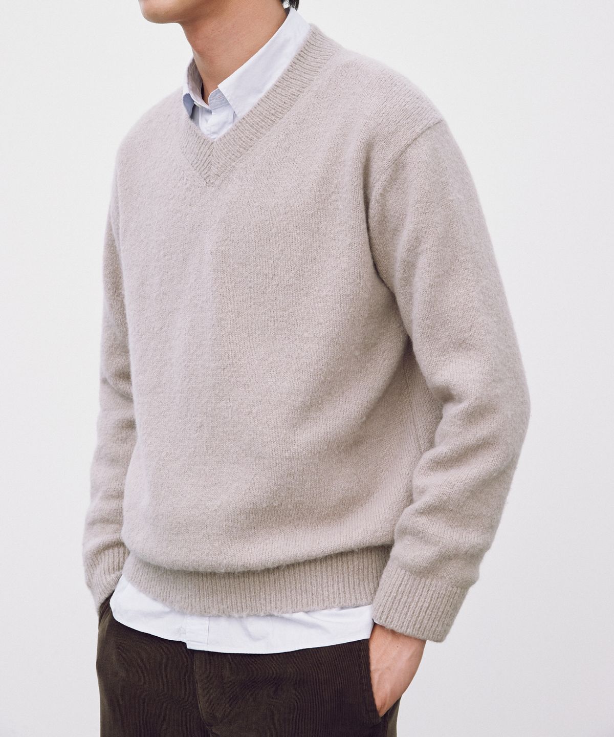 포터리(POTTERY) V-Neck Knit - Warm Beige