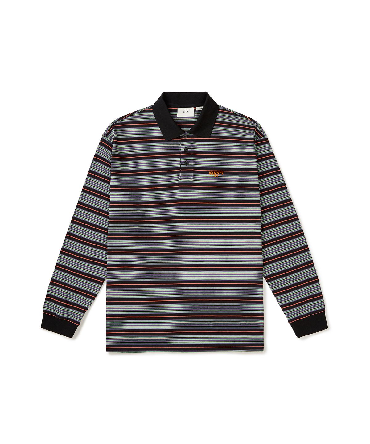 이에이(IEY) KID STRIPE COLLAR T-SHIRT Black