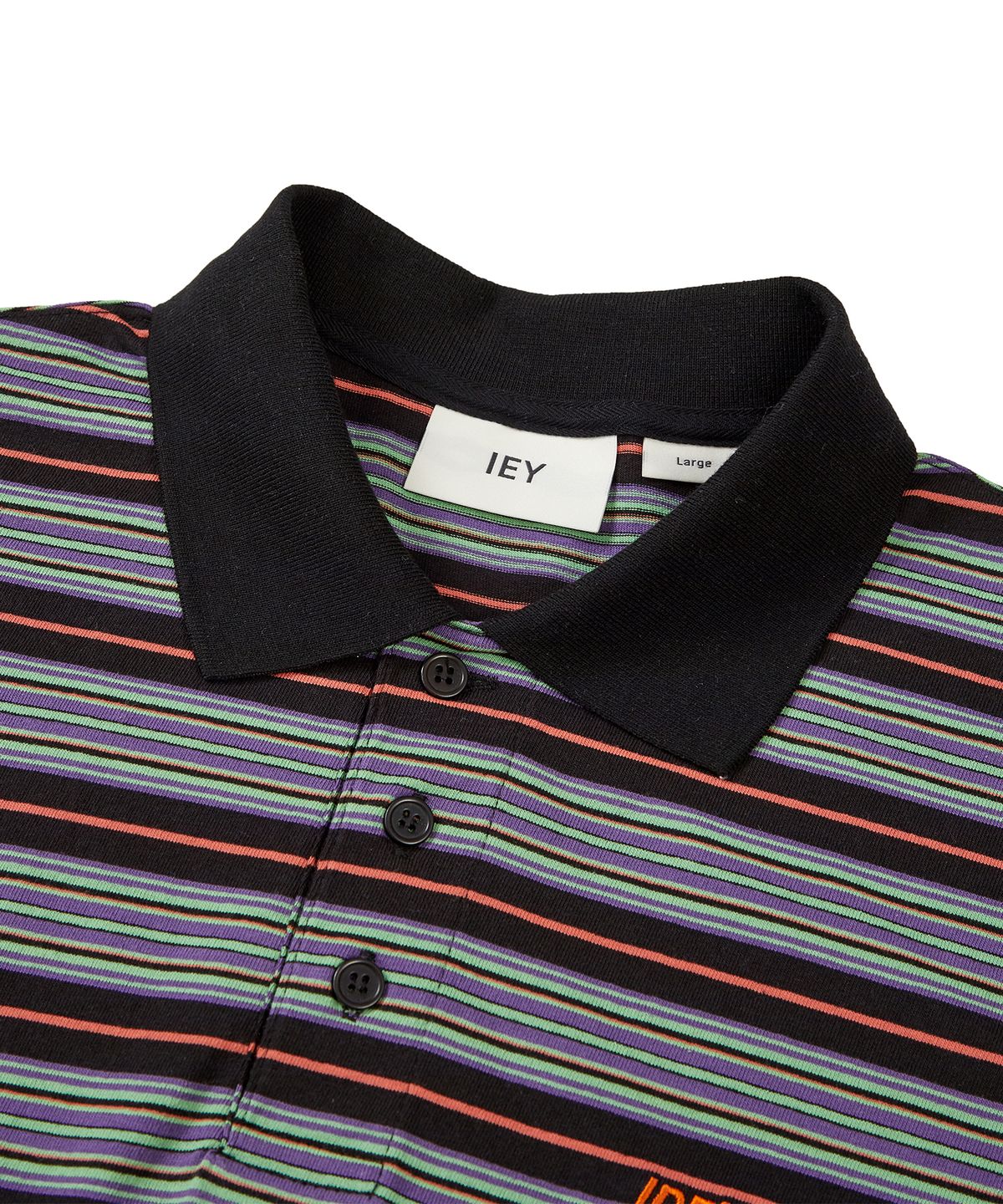 이에이(IEY) KID STRIPE COLLAR T-SHIRT Black