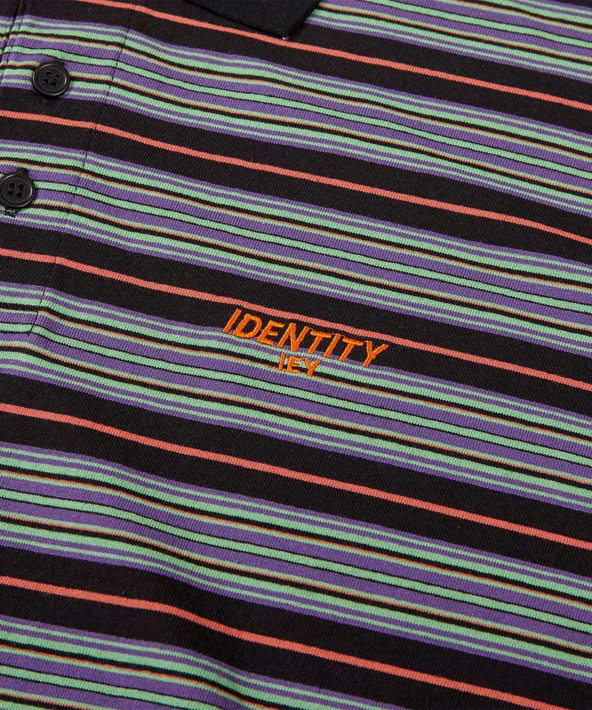 이에이(IEY) KID STRIPE COLLAR T-SHIRT Black