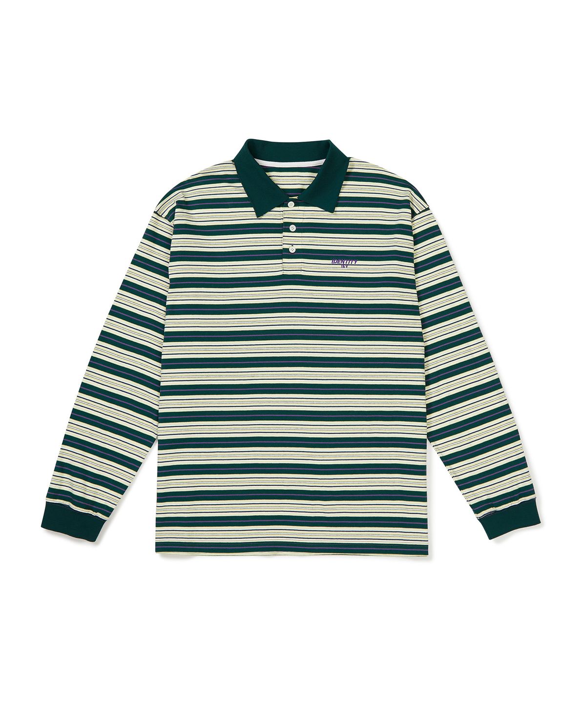 이에이(IEY) KID STRIPE COLLAR T-SHIRT Green