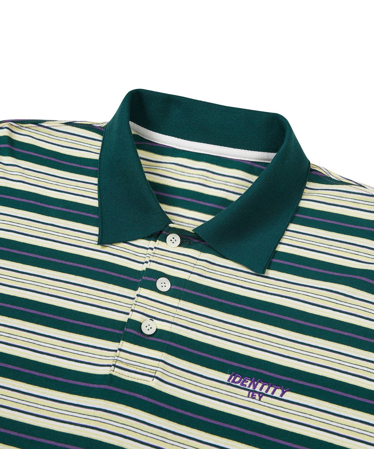 이에이(IEY) KID STRIPE COLLAR T-SHIRT Green