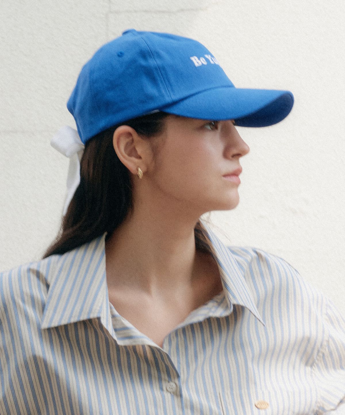 엽페(YUPPE) Y RIBBON BALL CAP_BLUE