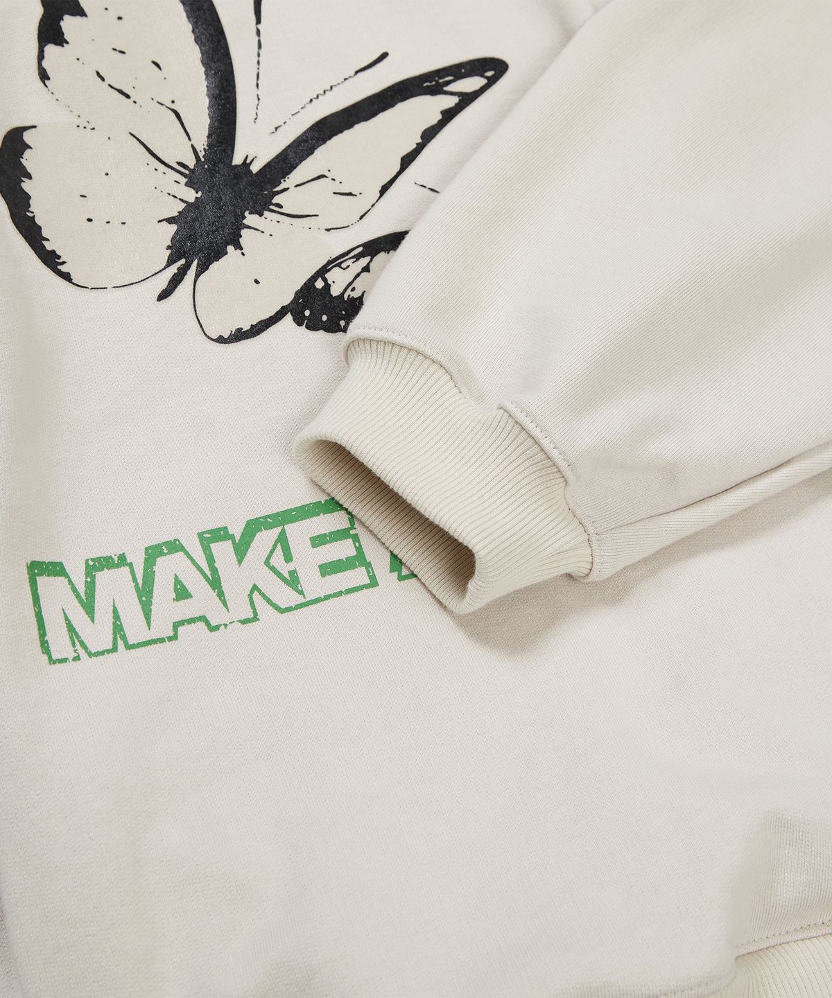 이에이(IEY) BUTTERFLY OVER HOODIE Ivory