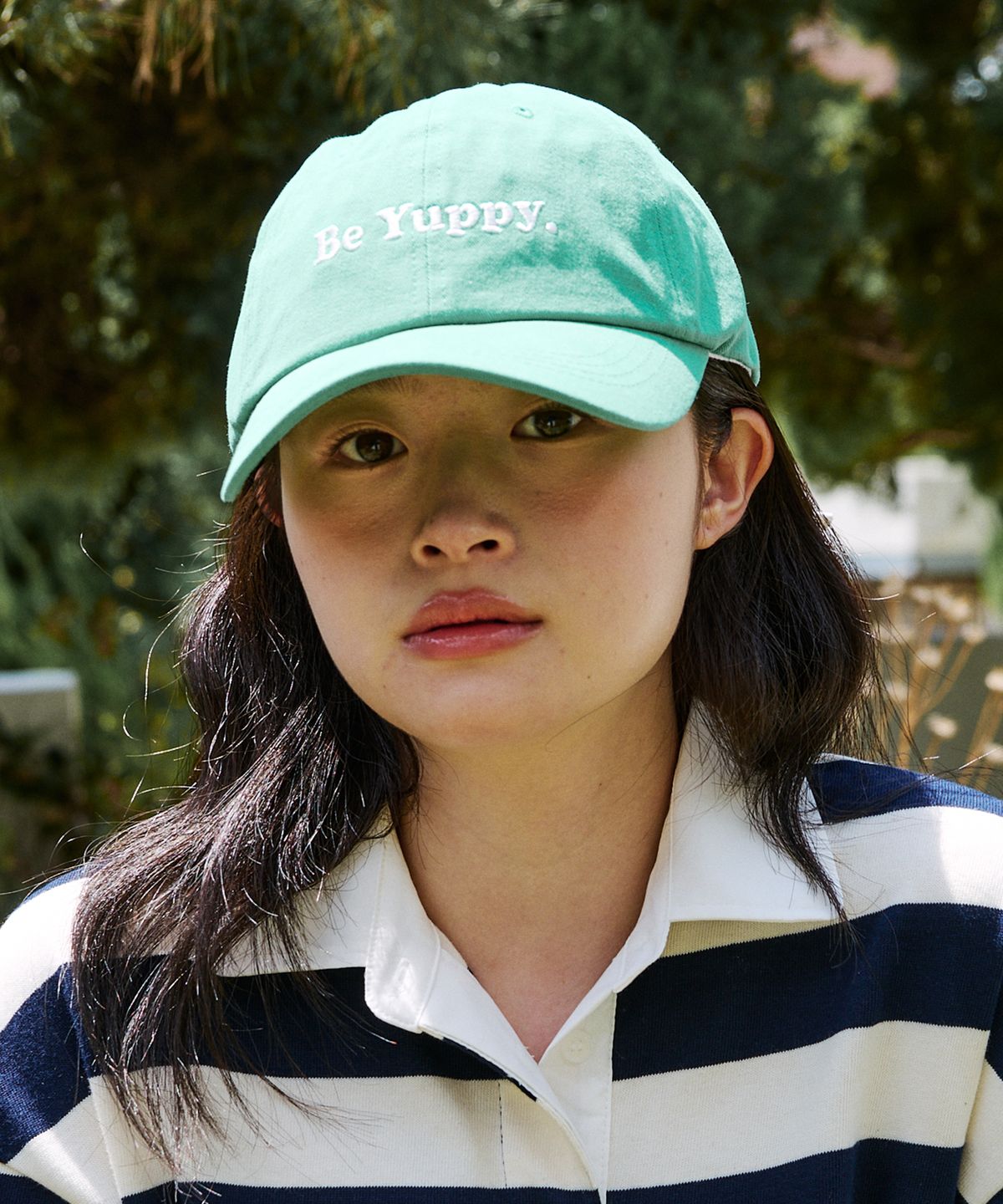 엽페(YUPPE) Y RIBBON BALL CAP_GREEN