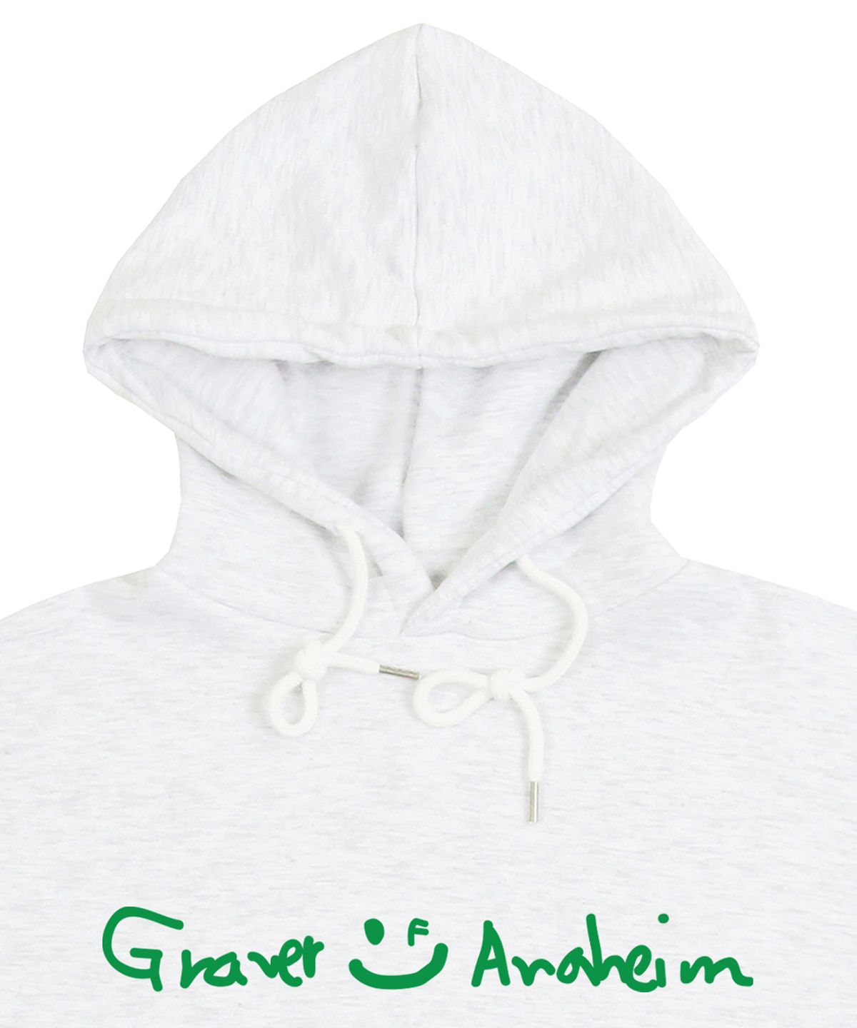 그레이버(GRAVER) [UNISEX]드로잉 로고 드로잉스마일 후드티_멜란지화이트