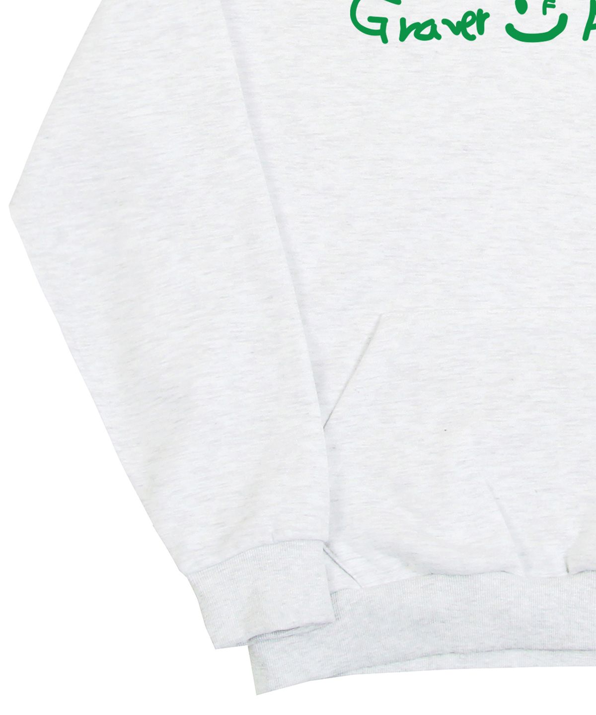 그레이버(GRAVER) [UNISEX]드로잉 로고 드로잉스마일 후드티_멜란지화이트
