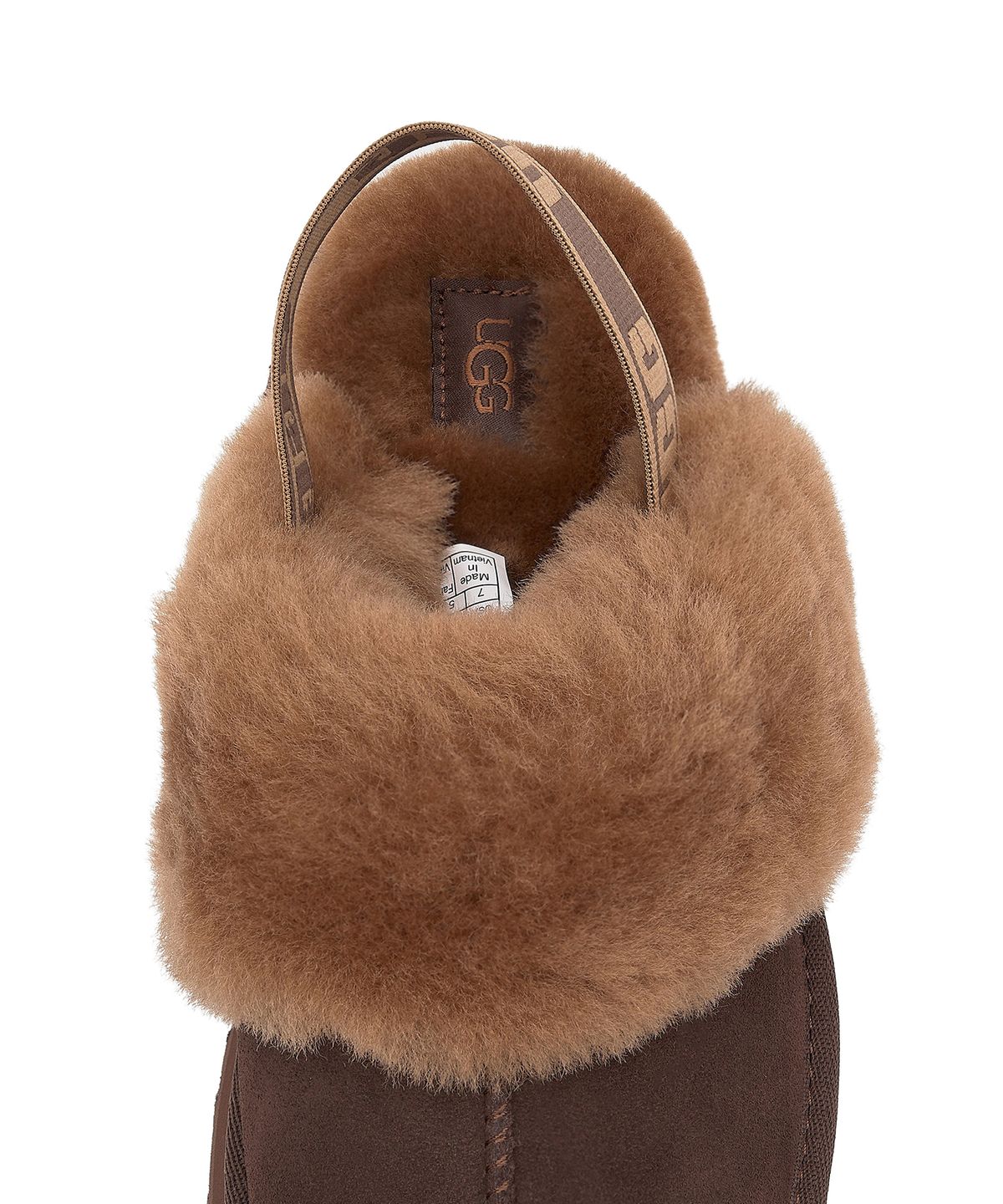 어그(UGG) [for women] UGG 로고 밴딩 퍼 카라 플랫폼 샌들 (펀케트)_BURNT CEDAR/1113474BCDR