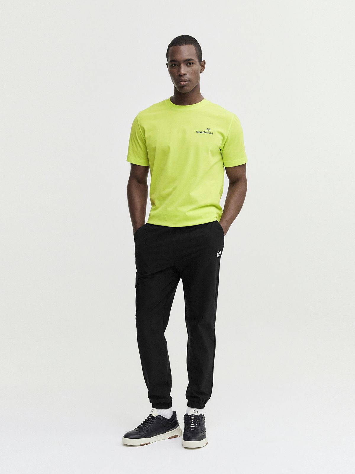 세르지오 타키니(SERGIO TACCHINI) M 고트 우븐 카고 조거 팬츠 (Black)