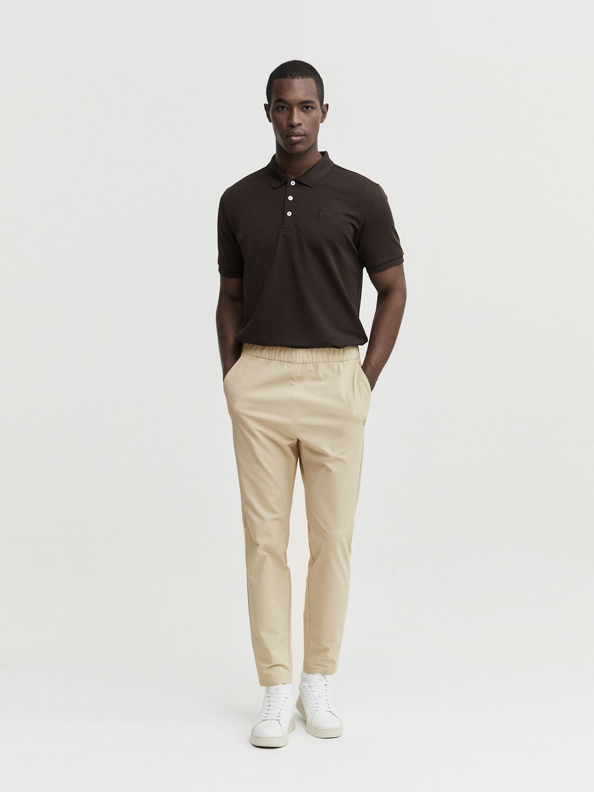 세르지오 타키니(SERGIO TACCHINI) M 고트 우븐 테이퍼드 팬츠 (Beige)