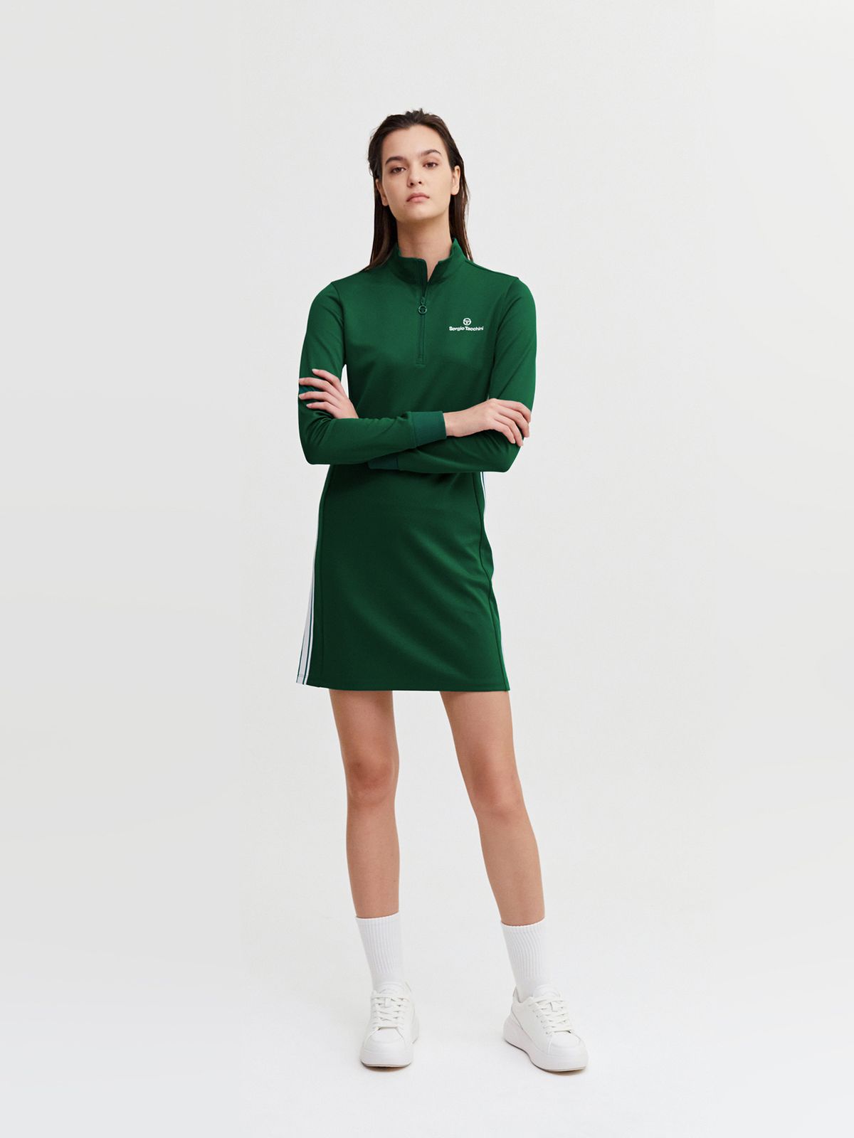 세르지오 타키니(SERGIO TACCHINI) W 고트 하프집 트랙 드레스 (Green)