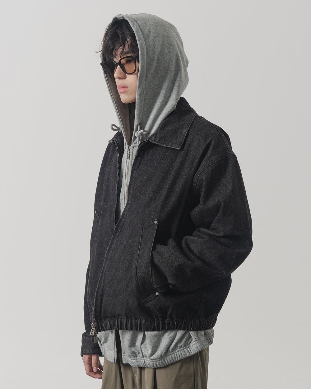 ジャケットその他 DIMITRI BLACK 2WAY Crop Denim Blouson Jacket Dust Black DBDD MUSINSA | DIMITRI BLACK 2WAY Cropped Denim Blouson Jacket_Black