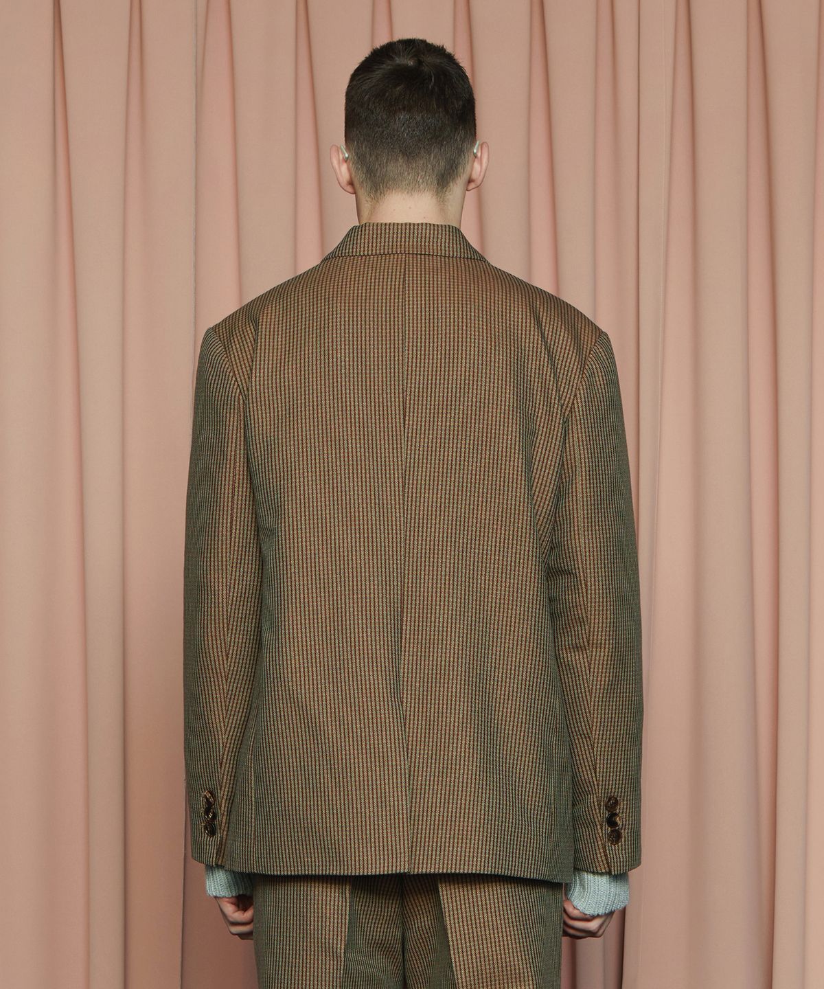 어널로이드(UNALLOYED) 심볼 체크 자켓 / 브라운&그린
