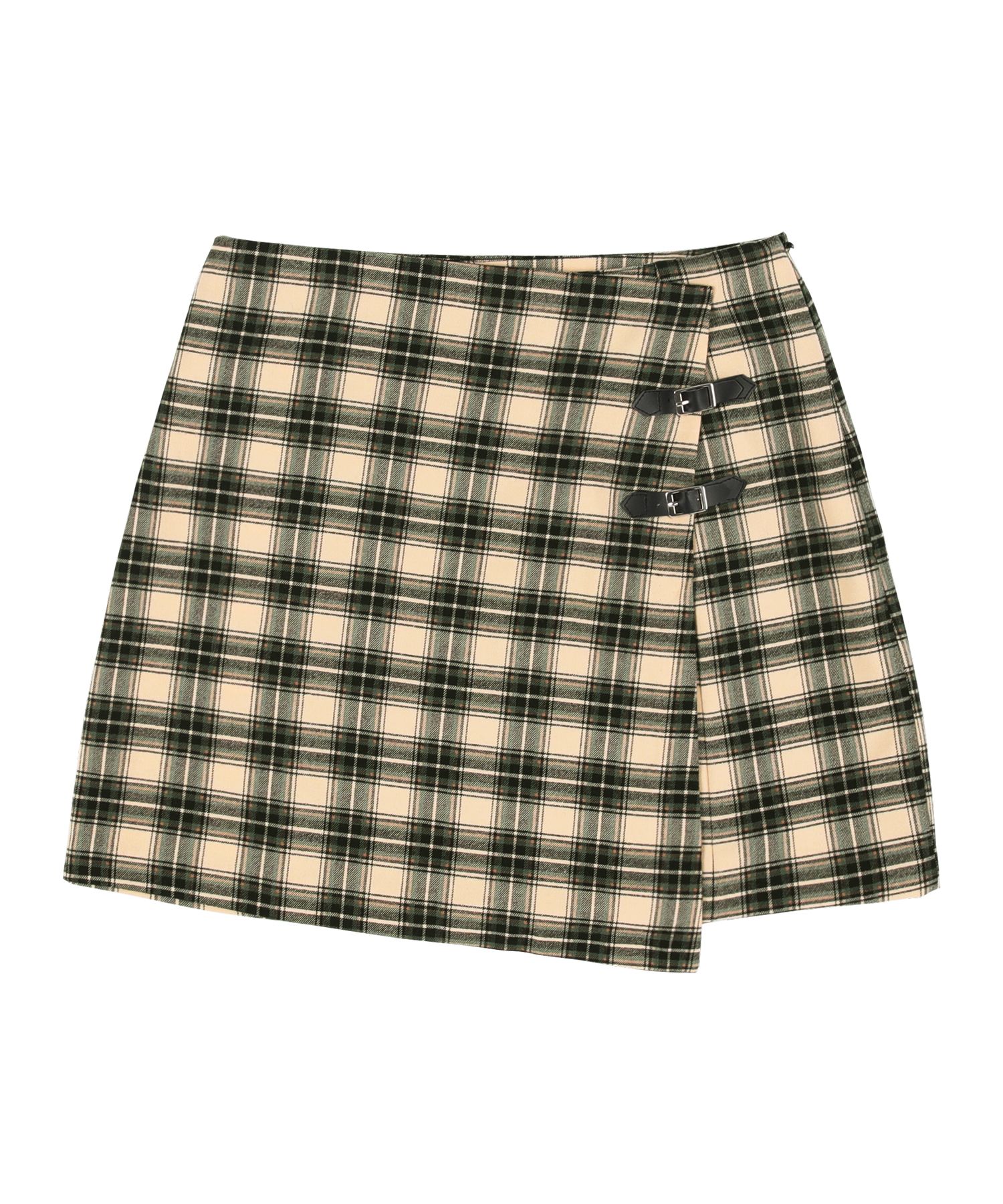 ☆NASTY FANCY CLUB☆ NF Check Buckle Wrap Skirt BEIGE MUSINSA | FANCY CLUB [NF] Check Buckle Wrap Skirt (BEIGE)_