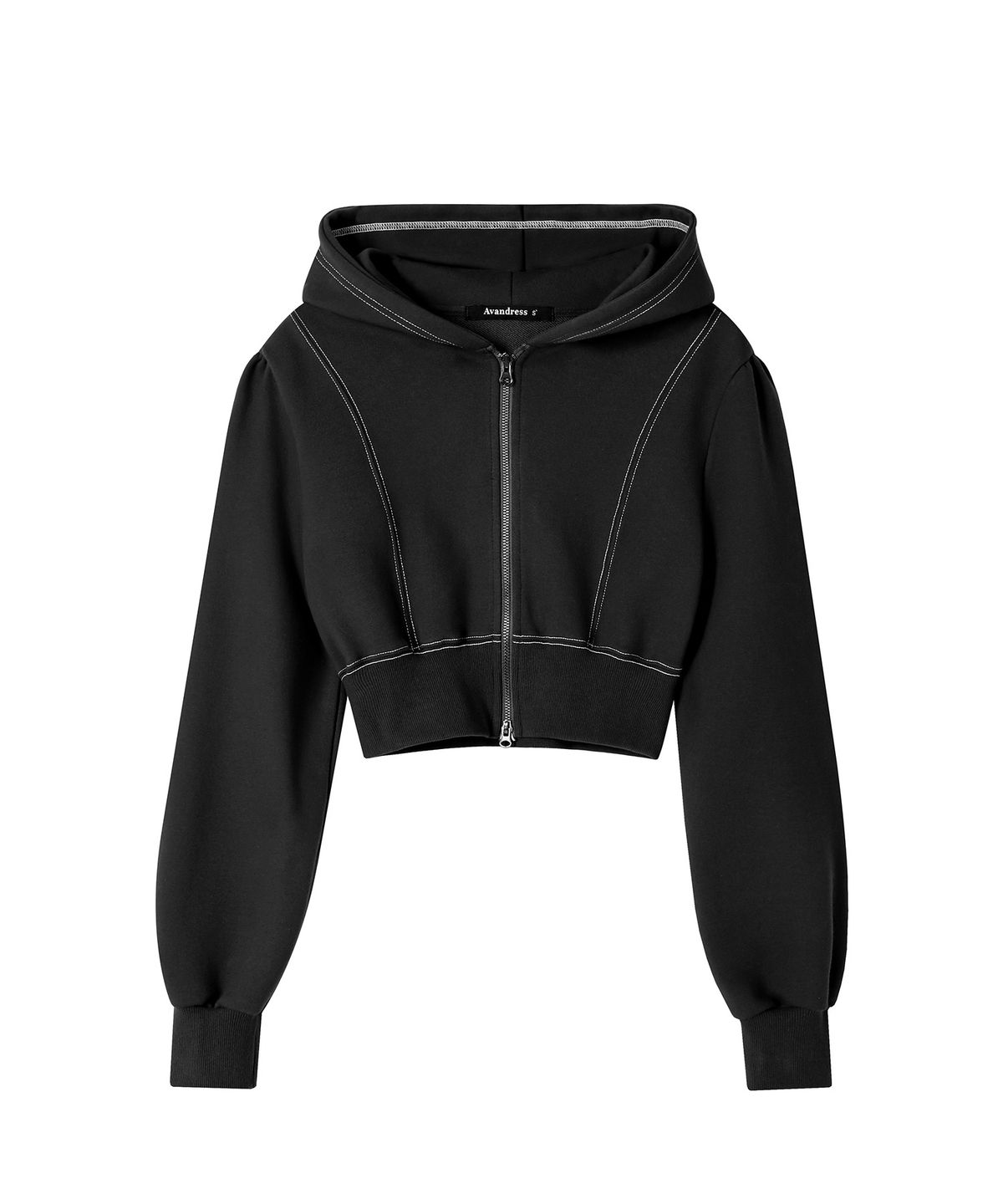 어반드레스(AVANDRESS) Rora Stitch Crop Hood Zip-up - 3COL
