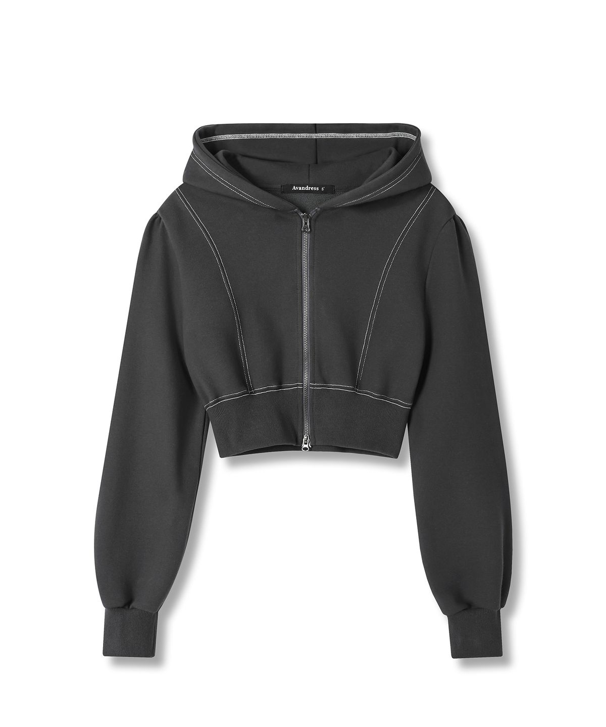 어반드레스(AVANDRESS) Rora Stitch Crop Hood Zip-up - 3COL