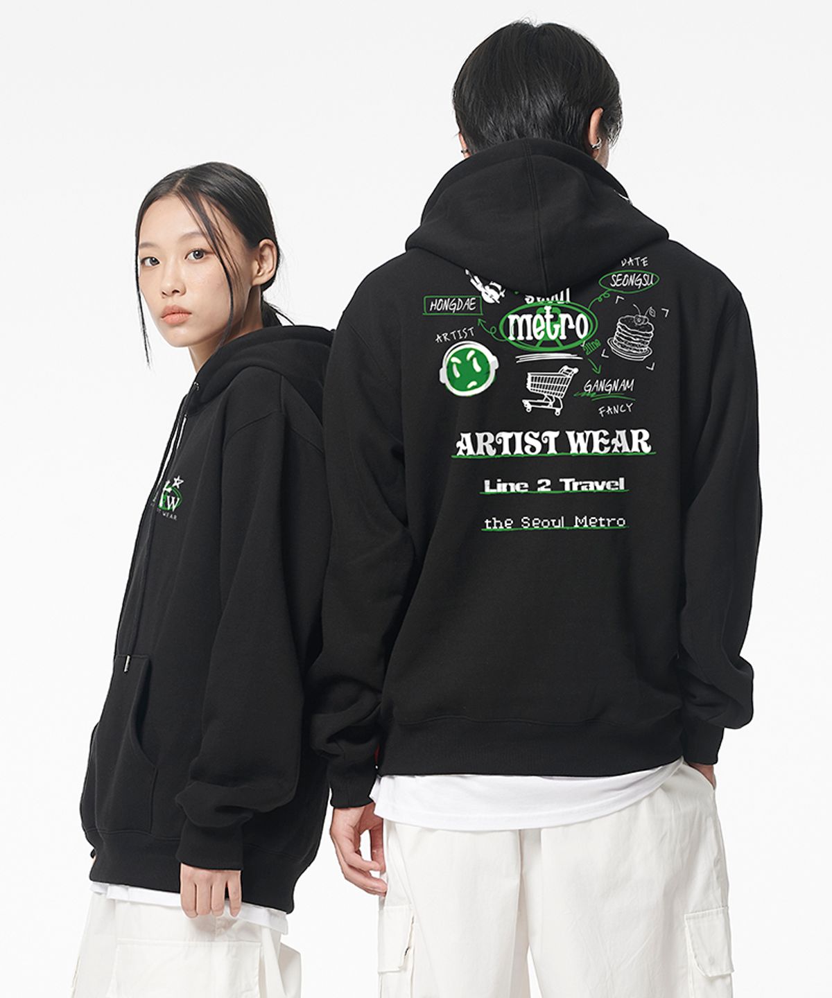 아티스트웨어(ARTISTWEAR) [ATW] 라인2플레이스 후드티