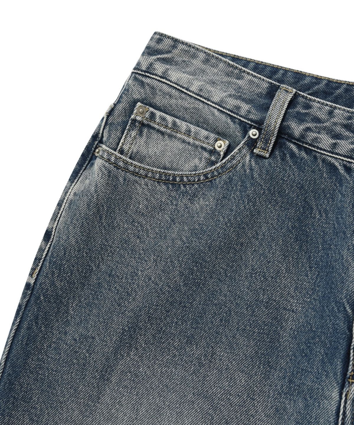 커버낫(COVERNAT) 데님 레귤러 더블니 팬츠 블루