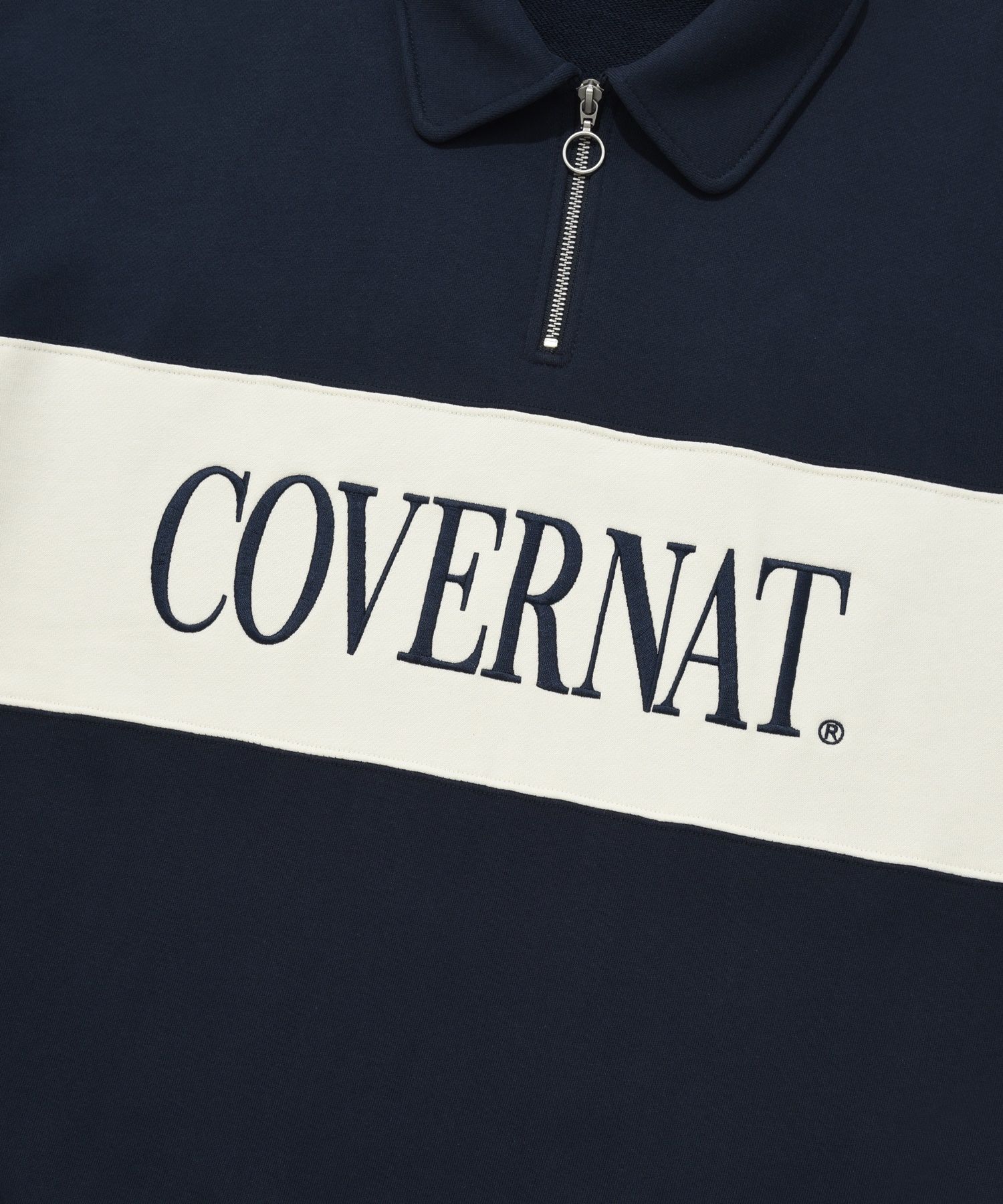 スウェット・トレーナー COVERNAT Block Kara Half Zip-Up Man to Man Navy MUSINSA公式 | COVERNAT Block Collar Half Zip Up Sweatshirt Navy