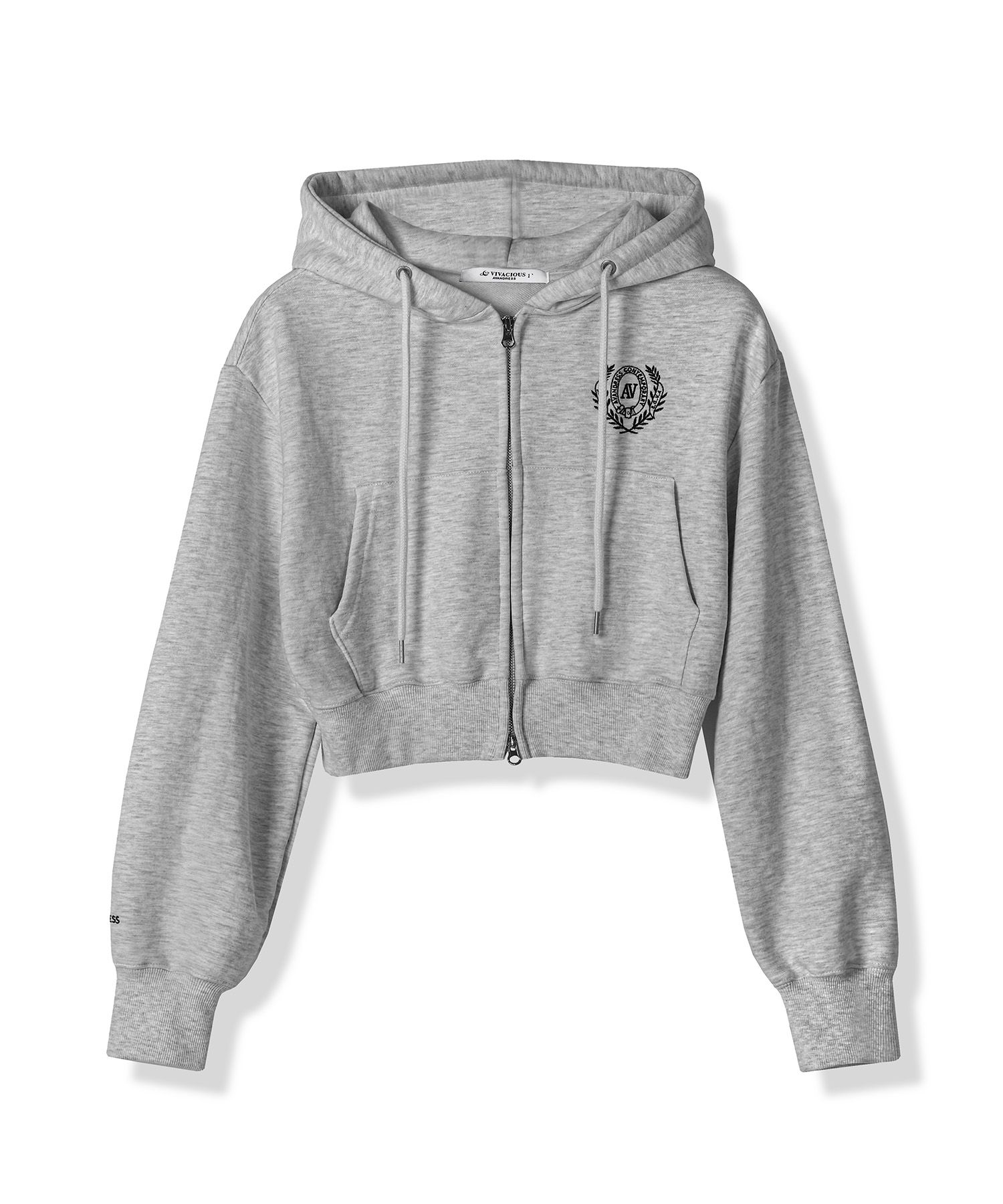 MUSINSA | AVANDRESS SYMBOL CROP HOOD ZIP-UP - 3COL