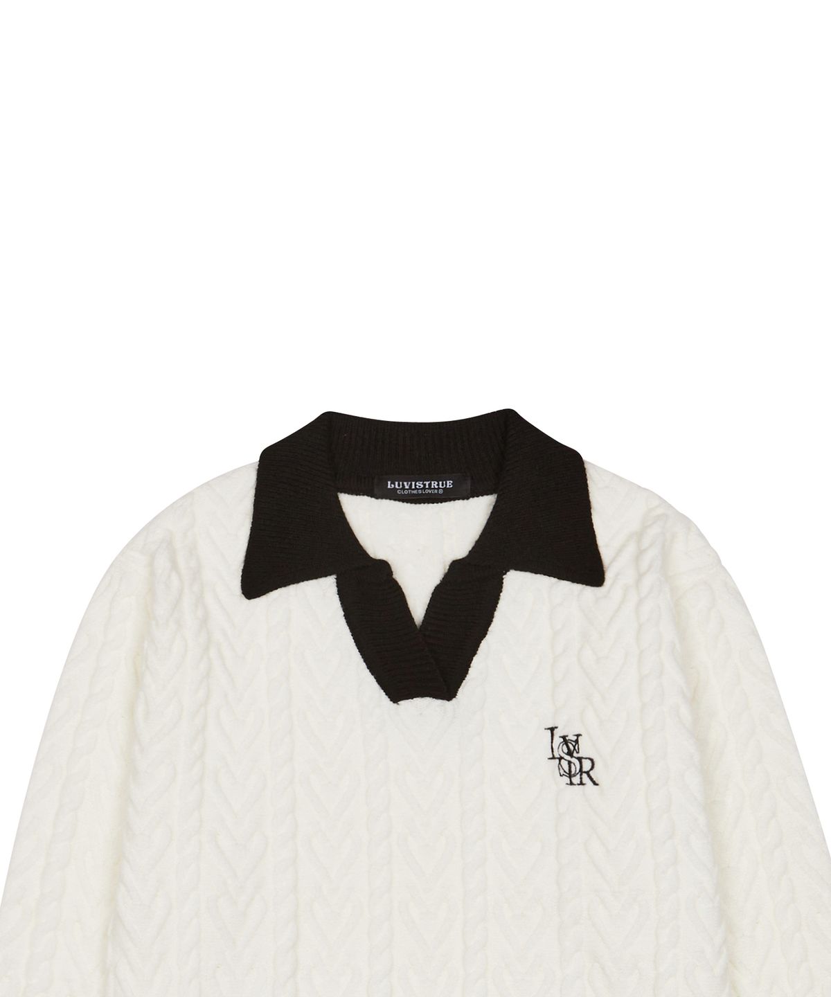 러브이즈트루(LUVISTRUE) CH LOGO COLLAR KNIT(WHITE)