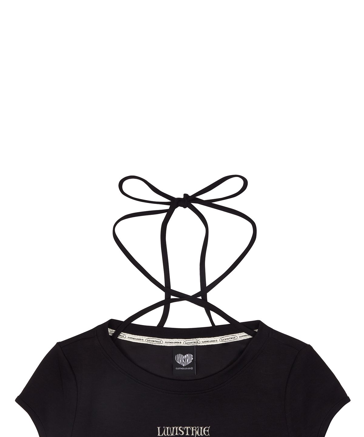 러브이즈트루(LUVISTRUE) CH BUTTON LAYERED TEE(BLACK)