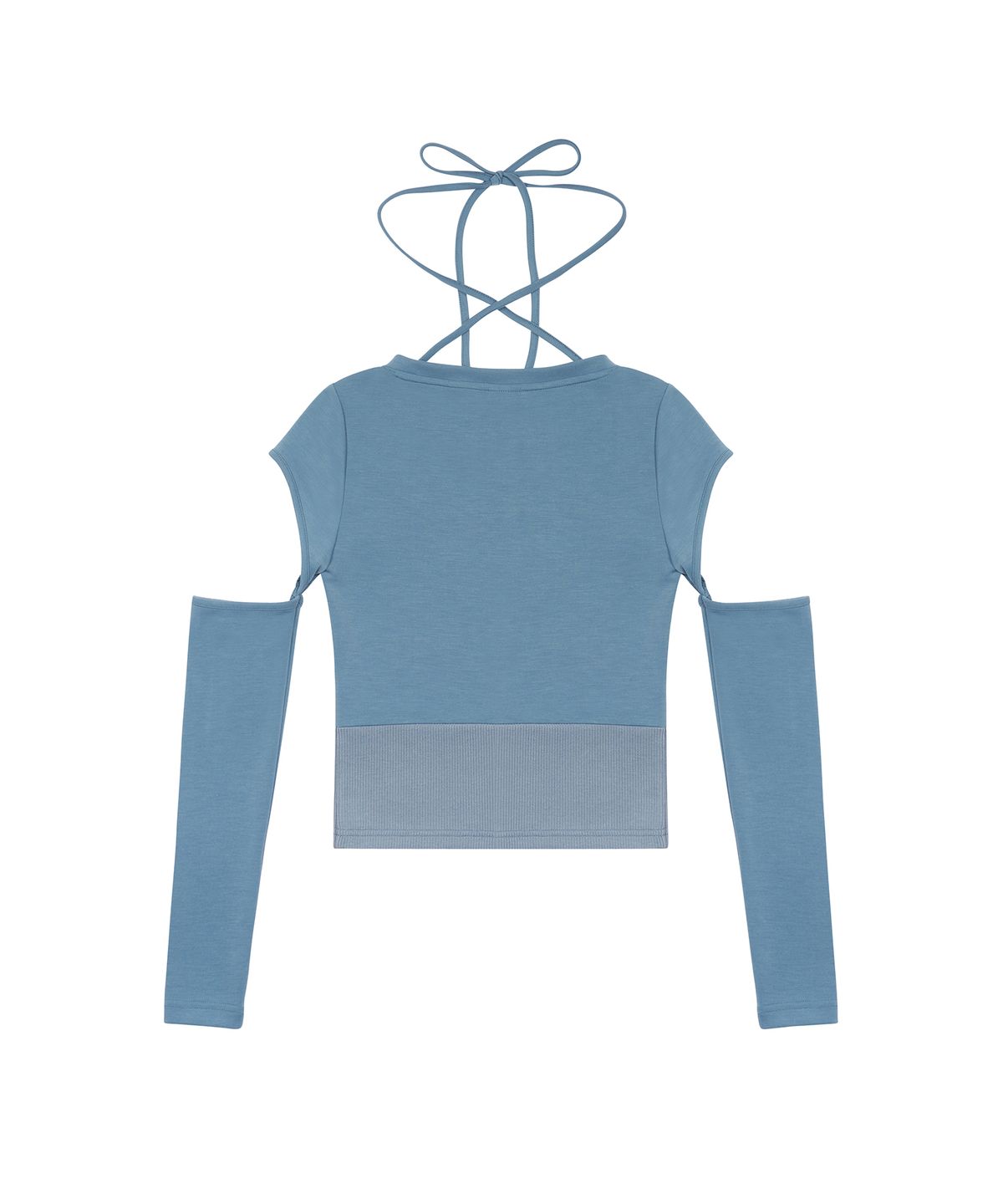 러브이즈트루(LUVISTRUE) CH BUTTON LAYERED TEE(BLUE)