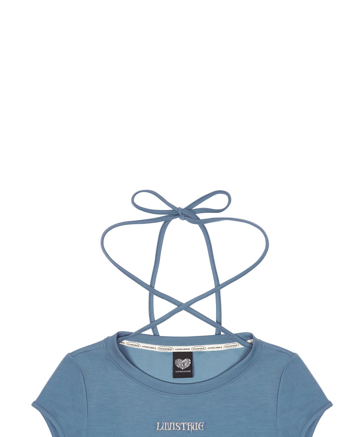 러브이즈트루(LUVISTRUE) CH BUTTON LAYERED TEE(BLUE)