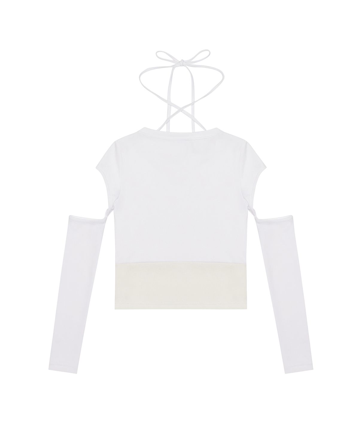 러브이즈트루(LUVISTRUE) CH BUTTON LAYERED TEE(WHITE)