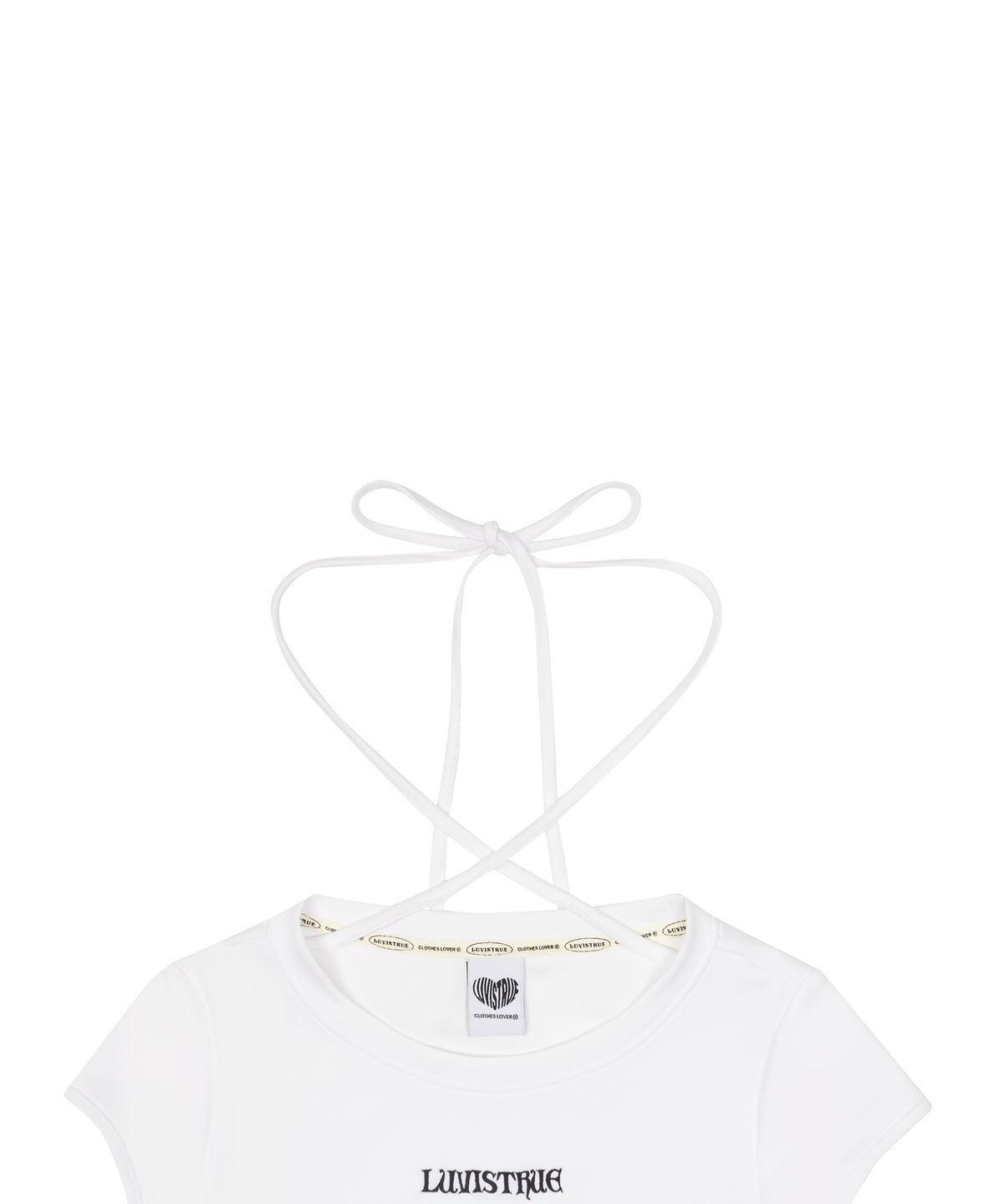 러브이즈트루(LUVISTRUE) CH BUTTON LAYERED TEE(WHITE)