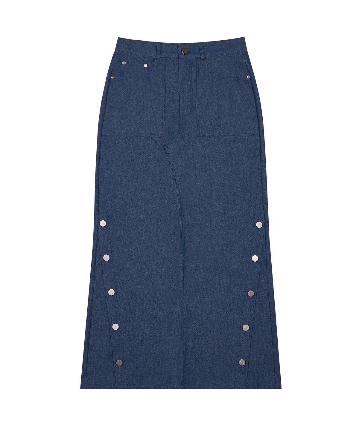 러브이즈트루(LUVISTRUE) CH BUTTON SKIRT(BLUE)