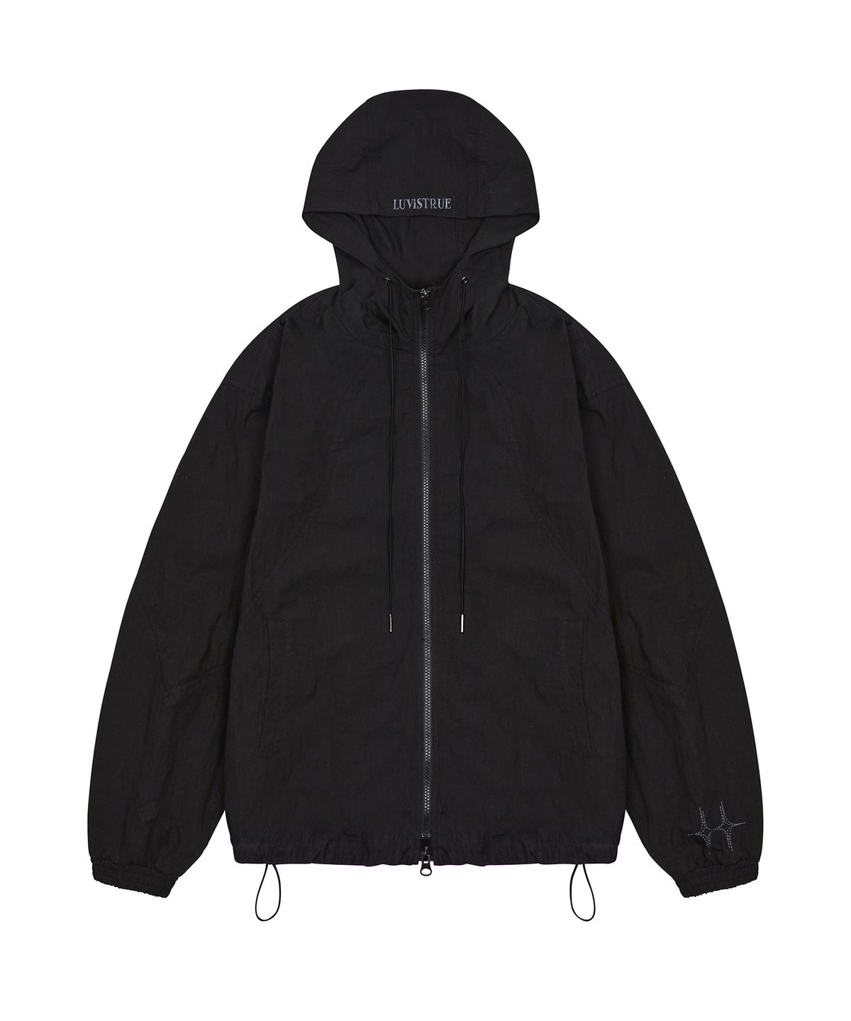 러브이즈트루(LUVISTRUE) CH CURVED WINDBREAKER(BLACK)