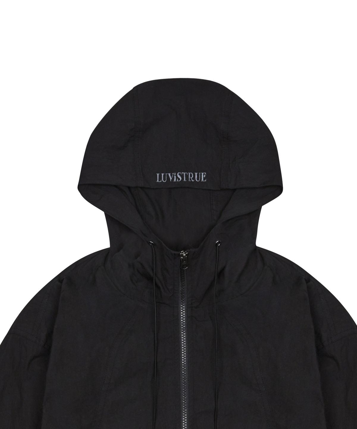 러브이즈트루(LUVISTRUE) CH CURVED WINDBREAKER(BLACK)