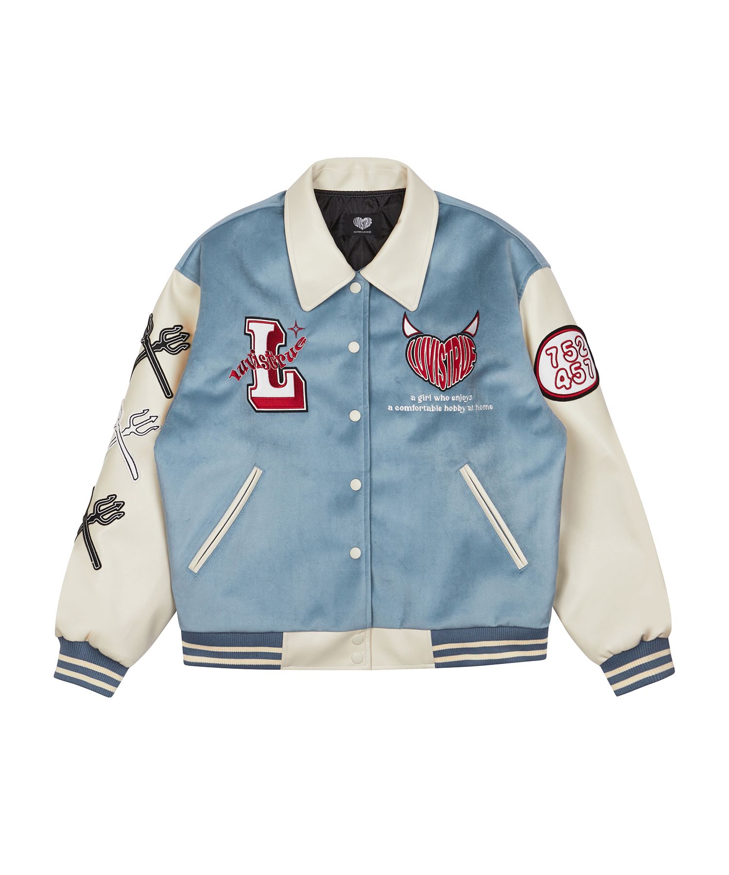 MUSINSA公式 | LUV IS TRUE CH DEVIL VARSITY JACKET_BLUE