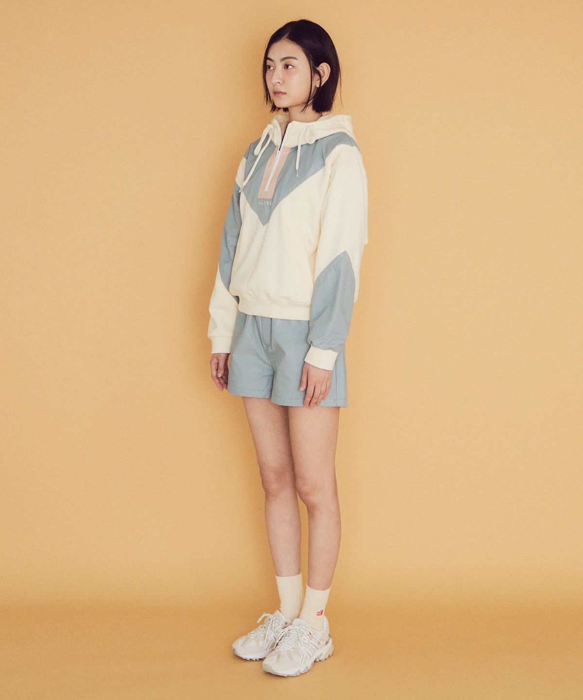 마욜(MAYOL) 배색 라운지 쇼츠_더스티 블루