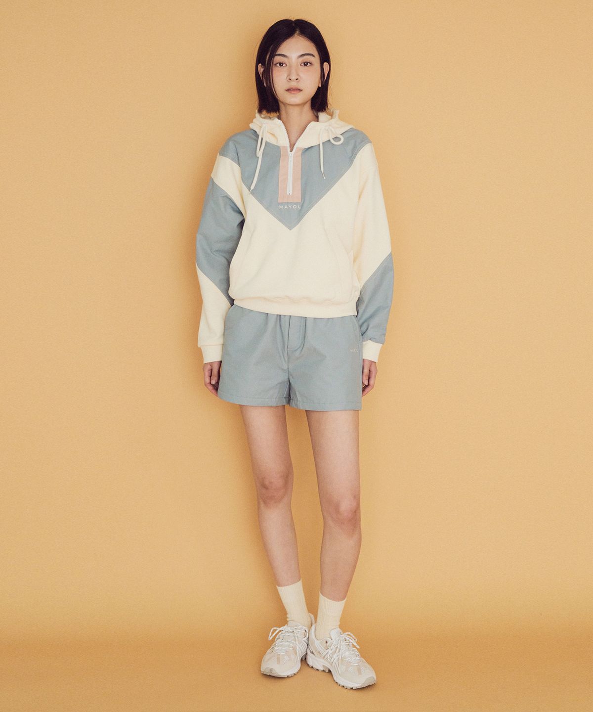 마욜(MAYOL) 배색 라운지 쇼츠_더스티 블루
