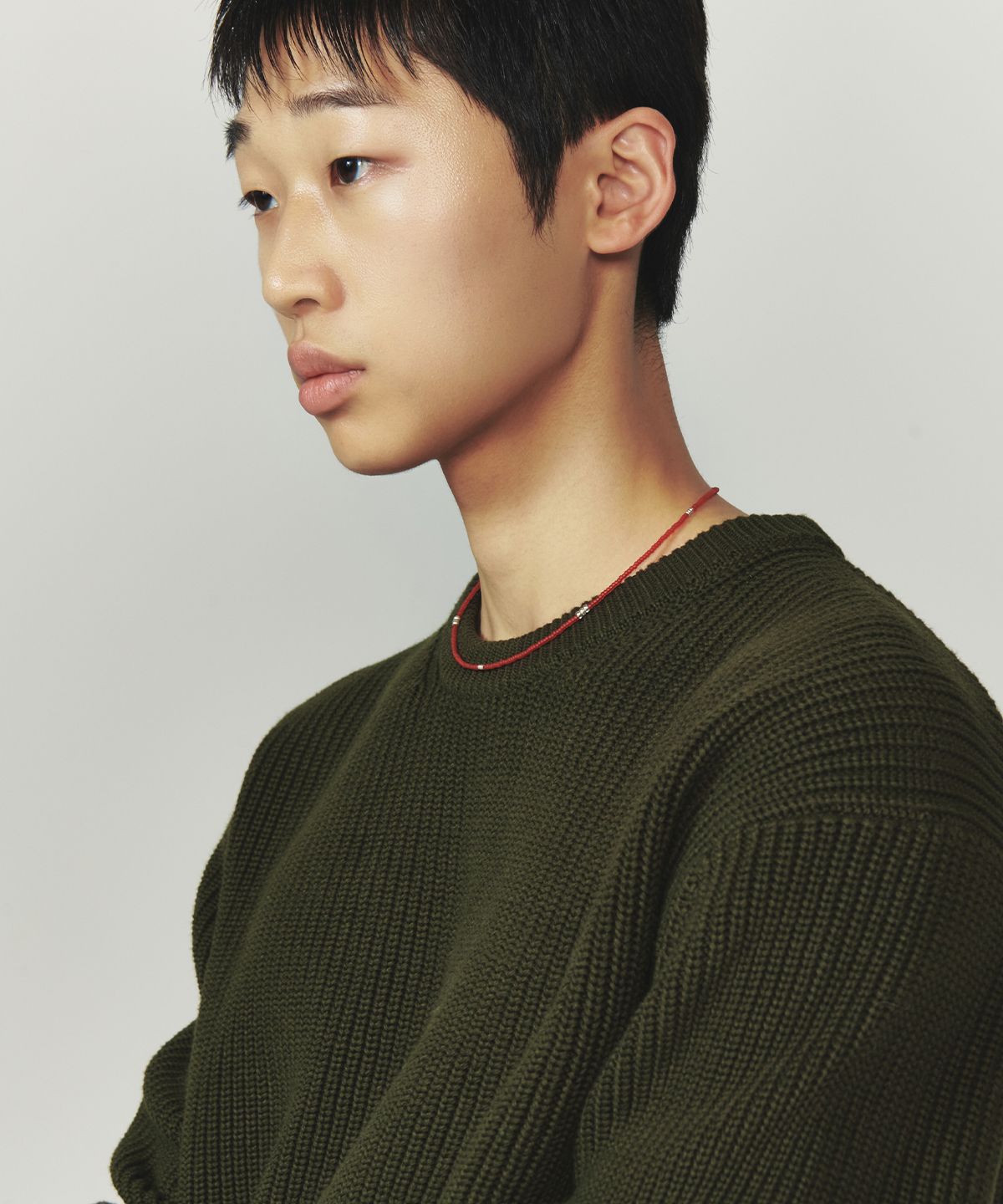 인템포무드(INTEMPOMOOD) 하찌 엘보 볼륨 풀오버_카키