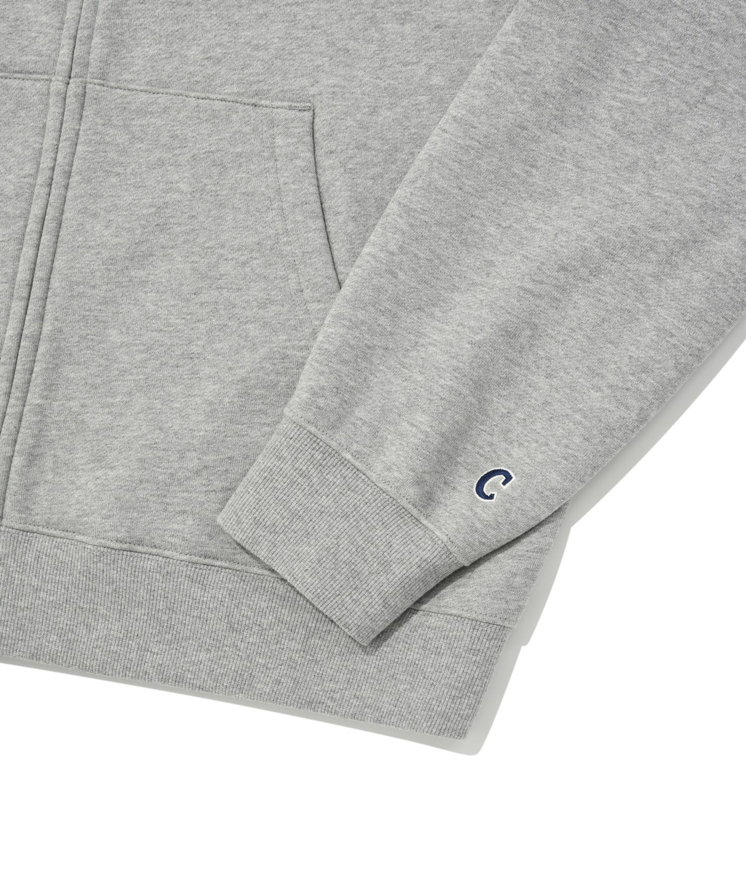 MUSINSA | COVERNAT Authentic logo hoodie zip-up melange gray