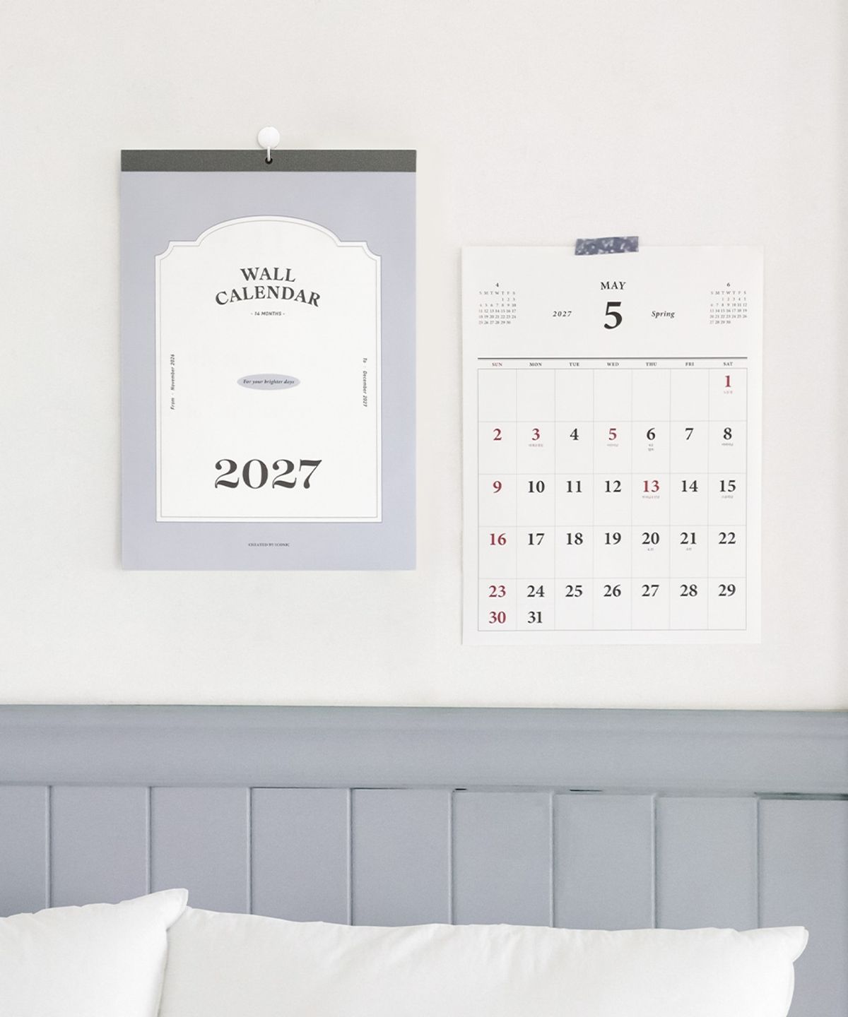 아이코닉(ICONIC) 2027 월 캘린더 벽걸이 달력