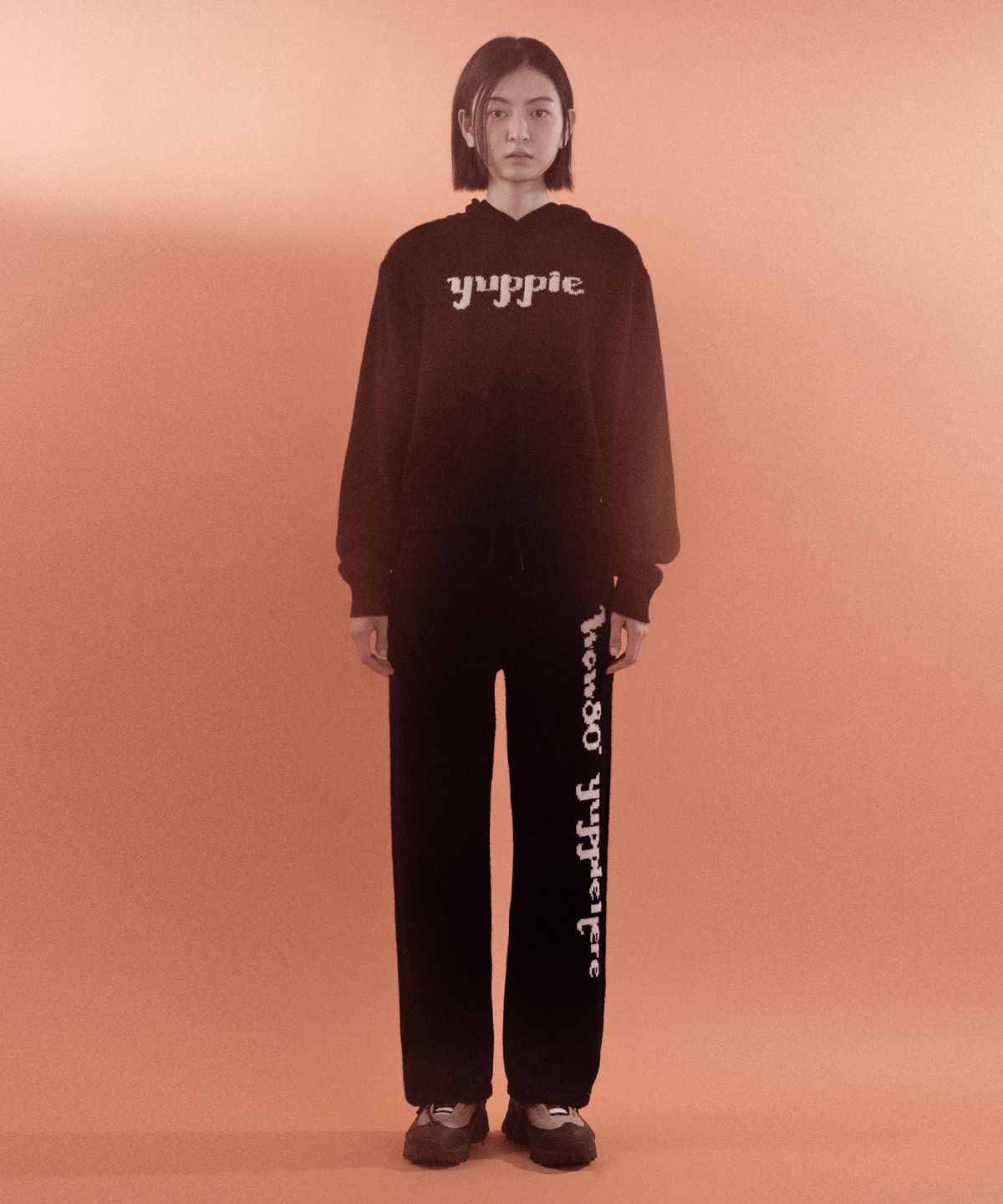 마욜(MAYOL) 여성 yuppie 니트 후드 풀오버_블랙