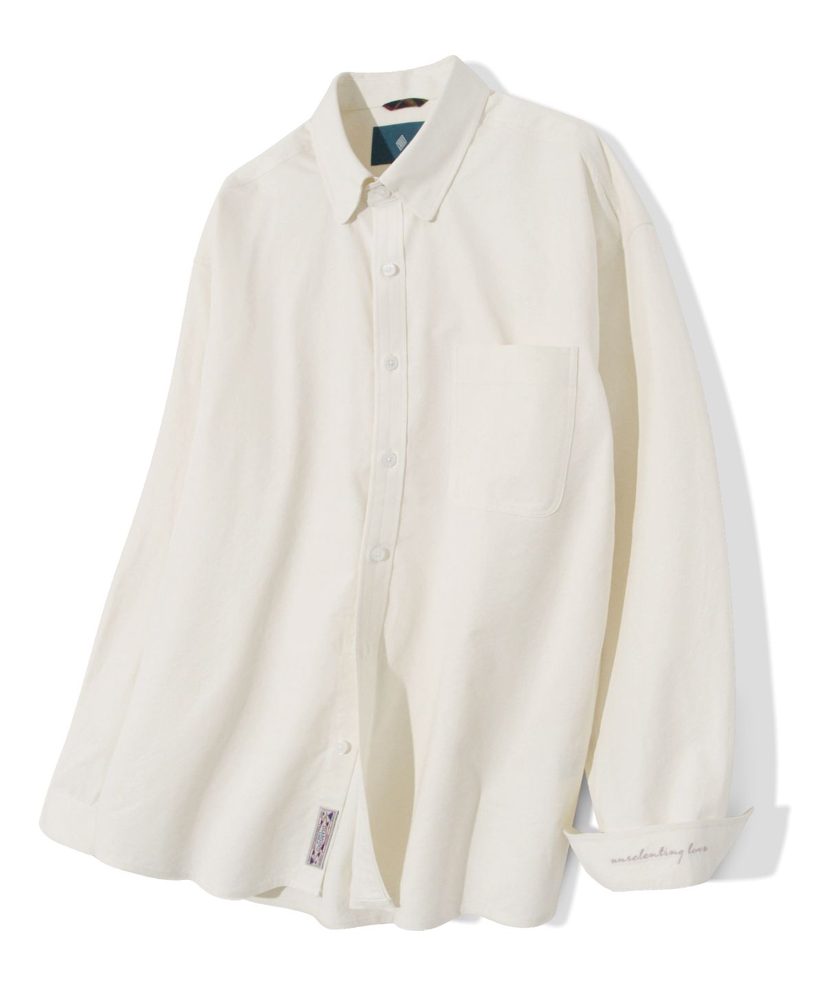 다이아몬드 레이라(DIAMOND LAYLA) Double Stitch Button-Down Semi Oversized Fit Shirt S129 - Off White