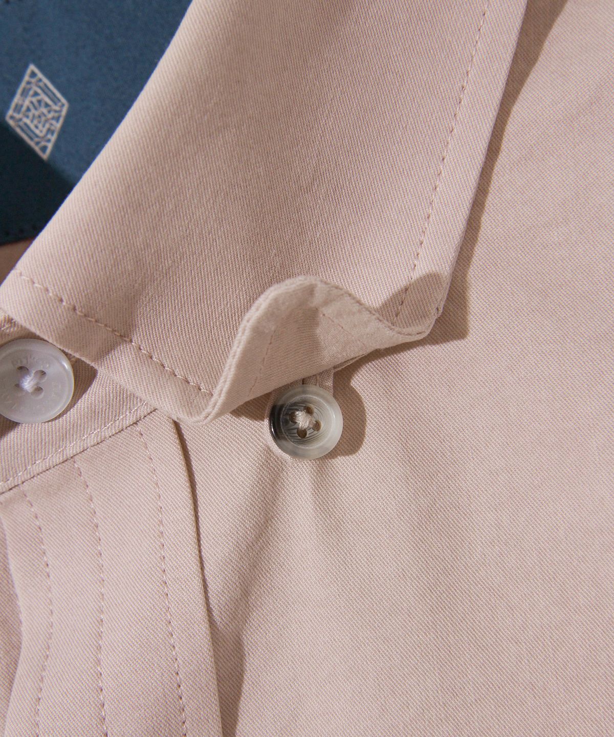 다이아몬드 레이라(DIAMOND LAYLA) Double Stitch Button-Down Semi Oversized Fit Shirt S129 - Dusty Pink