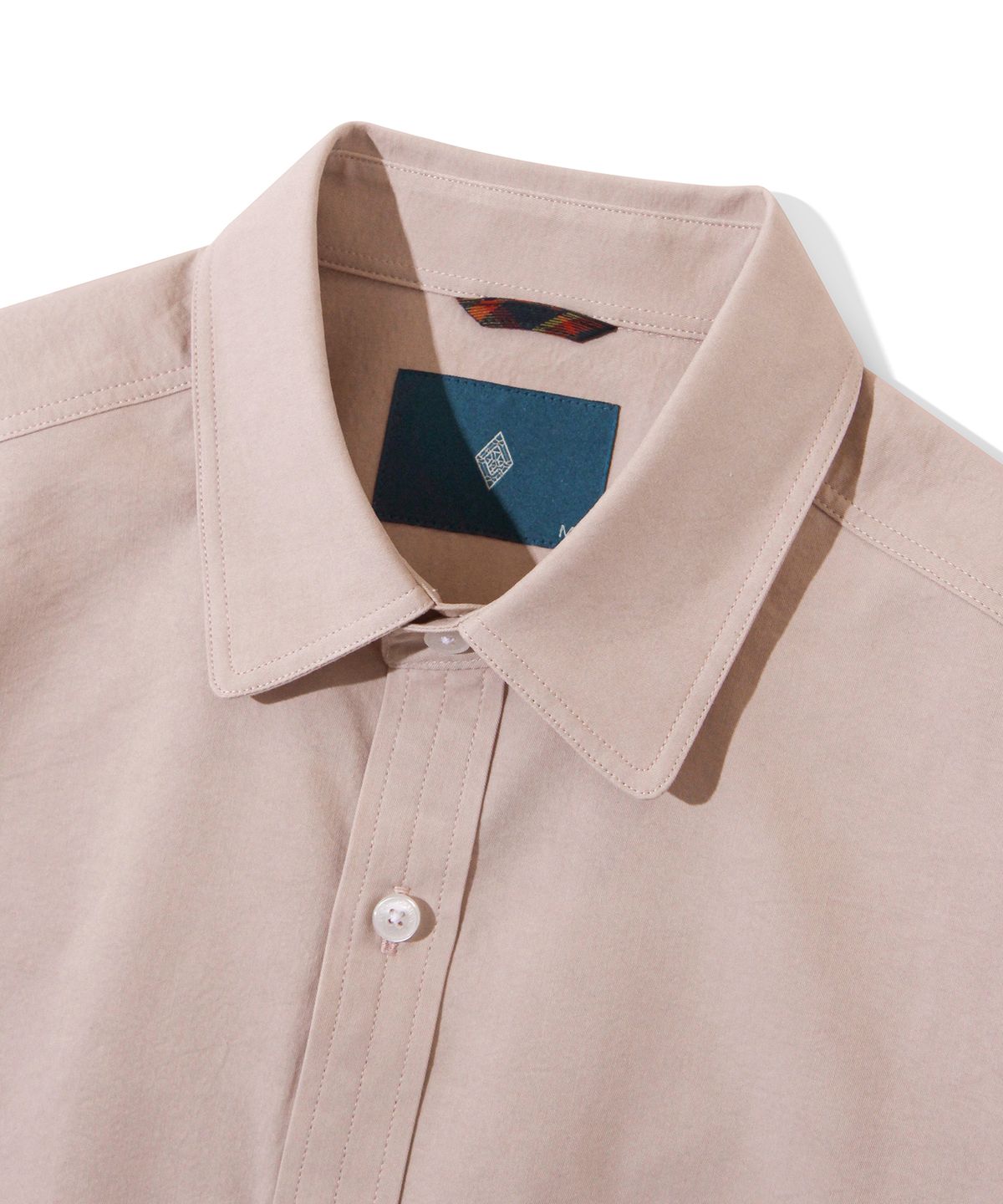 다이아몬드 레이라(DIAMOND LAYLA) Double Stitch Button-Down Semi Oversized Fit Shirt S129 - Dusty Pink
