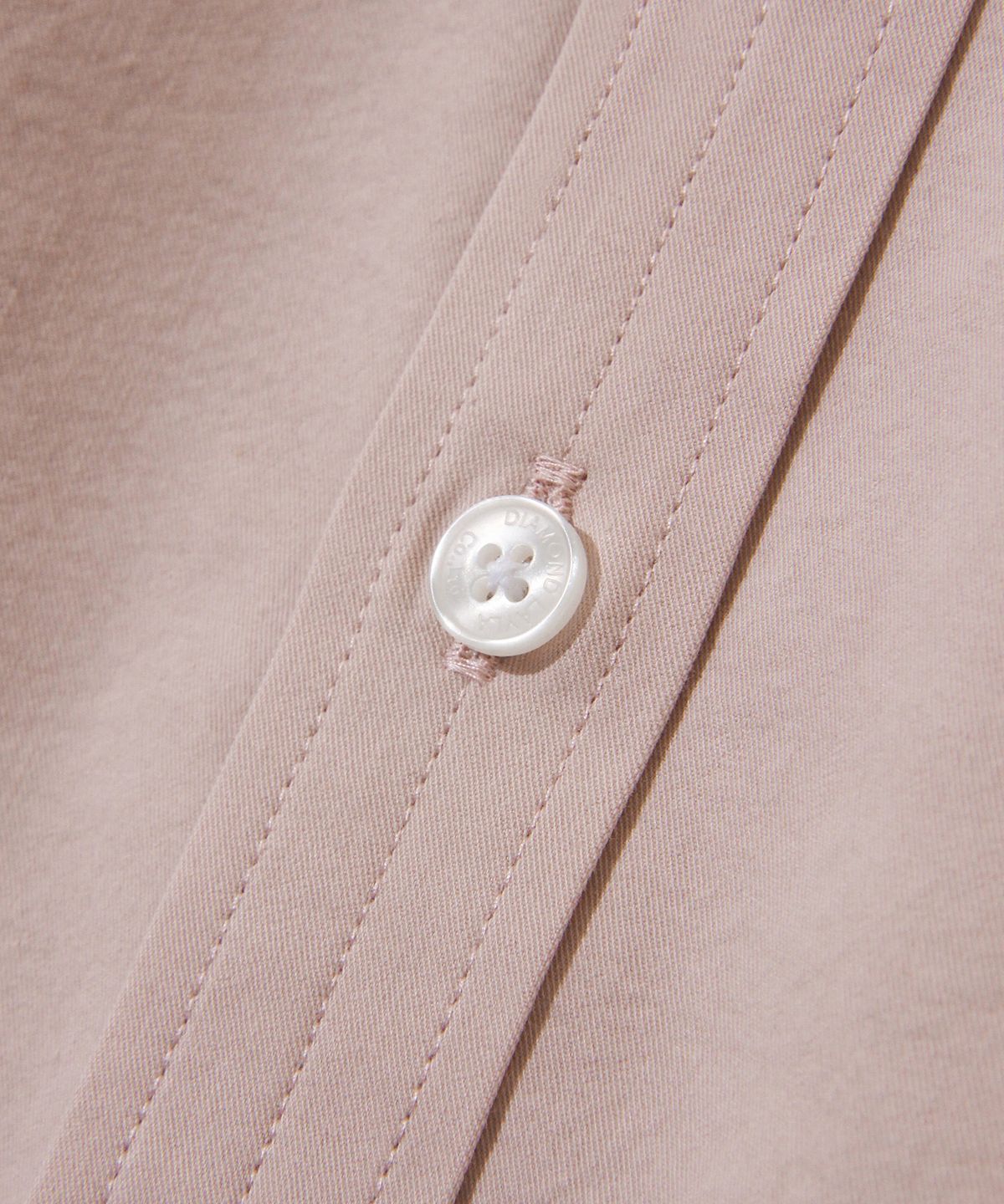 다이아몬드 레이라(DIAMOND LAYLA) Double Stitch Button-Down Semi Oversized Fit Shirt S129 - Dusty Pink