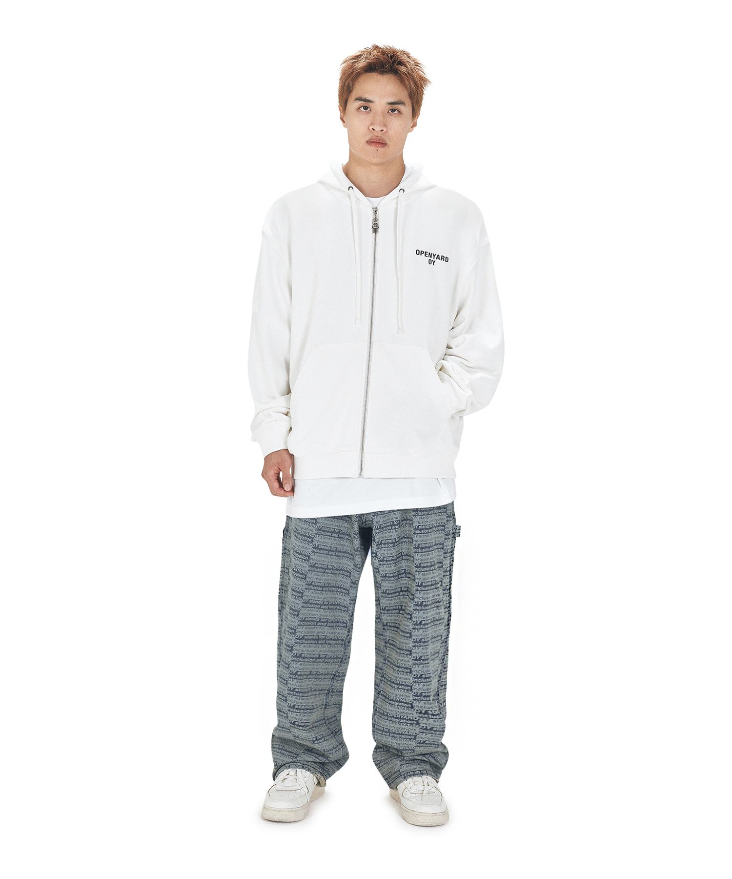 MUSINSA | OY MOSAIC ODOLLY HOODIE ZIP UP - WHITE