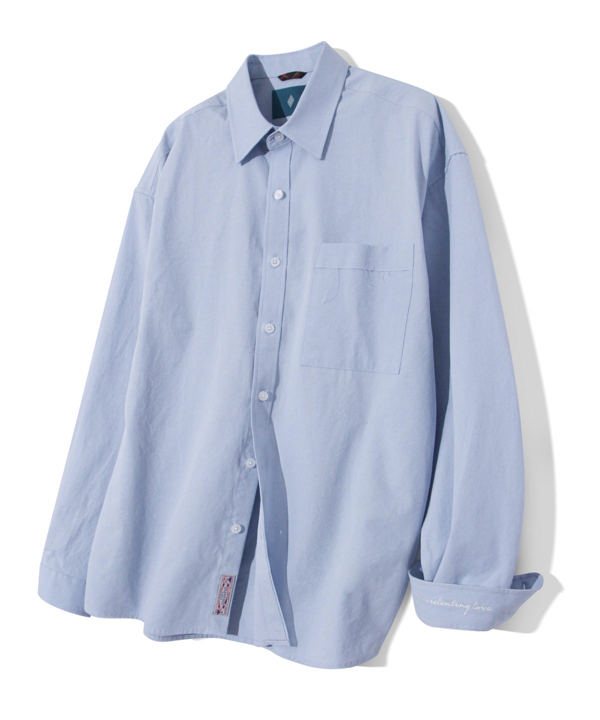 다이아몬드 레이라(DIAMOND LAYLA) Unrelenting Cut Pocket Semi Oversized Fit Shirt S131 - Sky Blue